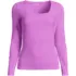 Women's Long Sleeve Tugless Double Layer Square Neck Knit Top, Front