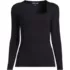 Women's Long Sleeve Tugless Double Layer Square Neck Knit Top, Front