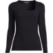 Women's Long Sleeve Tugless Double Layer Square Neck Knit Top, Front