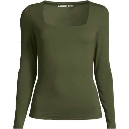 Women's Long Sleeve Rib Knit High Neck Top | Lands' End
