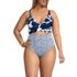 Women's Plus Size Wrap Monokini High Leg One Piece Swimsuit, Front