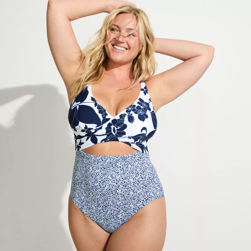 Women's Plus Size Wrap Monokini High Leg One Piece Swimsuit, alternative image