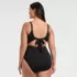 Women's Plus Size Wrap Monokini High Leg One Piece Swimsuit, Back