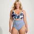 Women's Plus Size Wrap Monokini High Leg One Piece Swimsuit, Front