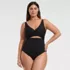 Women's Plus Size Wrap Monokini High Leg One Piece Swimsuit, Front