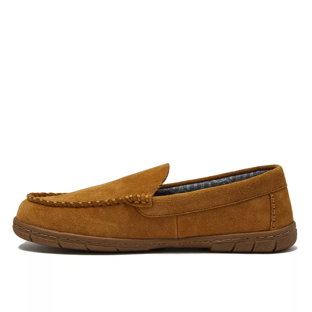 Men's Flannel Lined Suede Slip On Moccasins