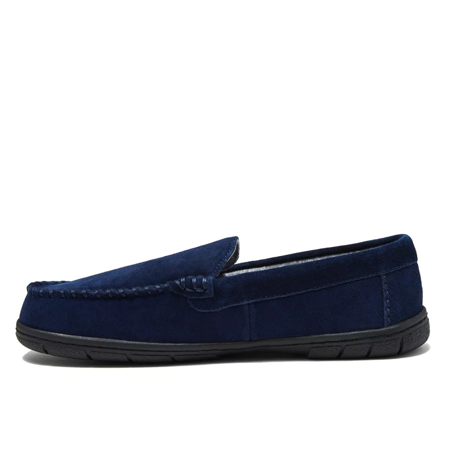 Men's Flannel Lined Suede Slip On Moccasin Slippers view 3