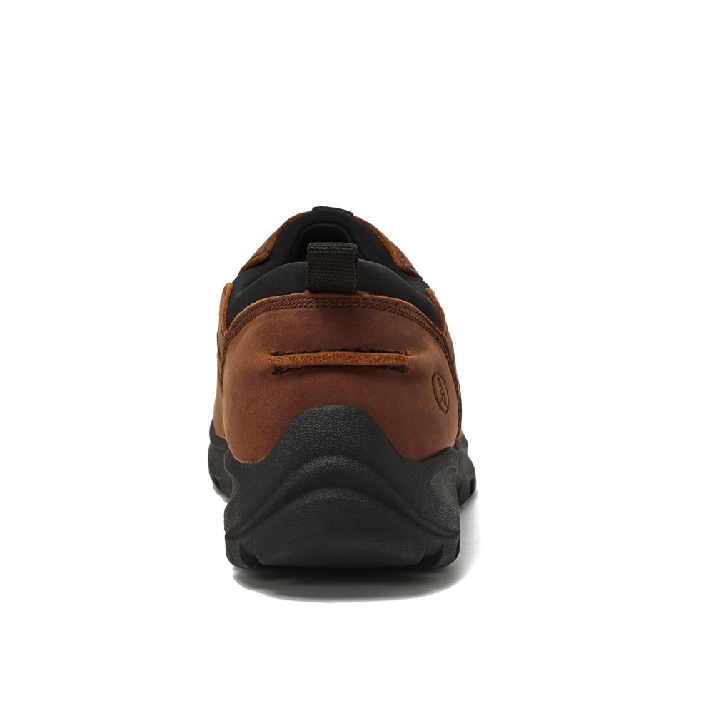 Lands End All Weather Brown Leather Slip On Moccasin Men\'s Shoes 12 EE EUC Retro Lands main image 4