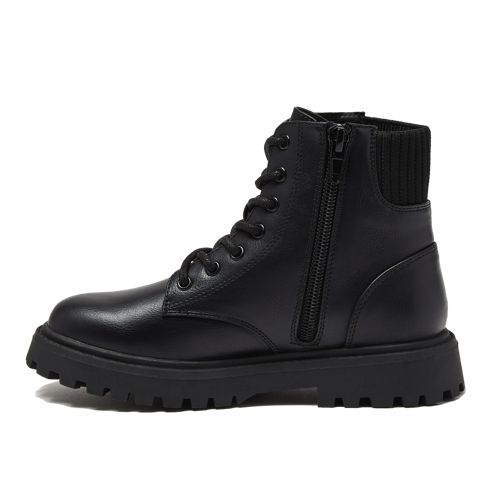 Girls Zip Up Lugged Boots, alternative image