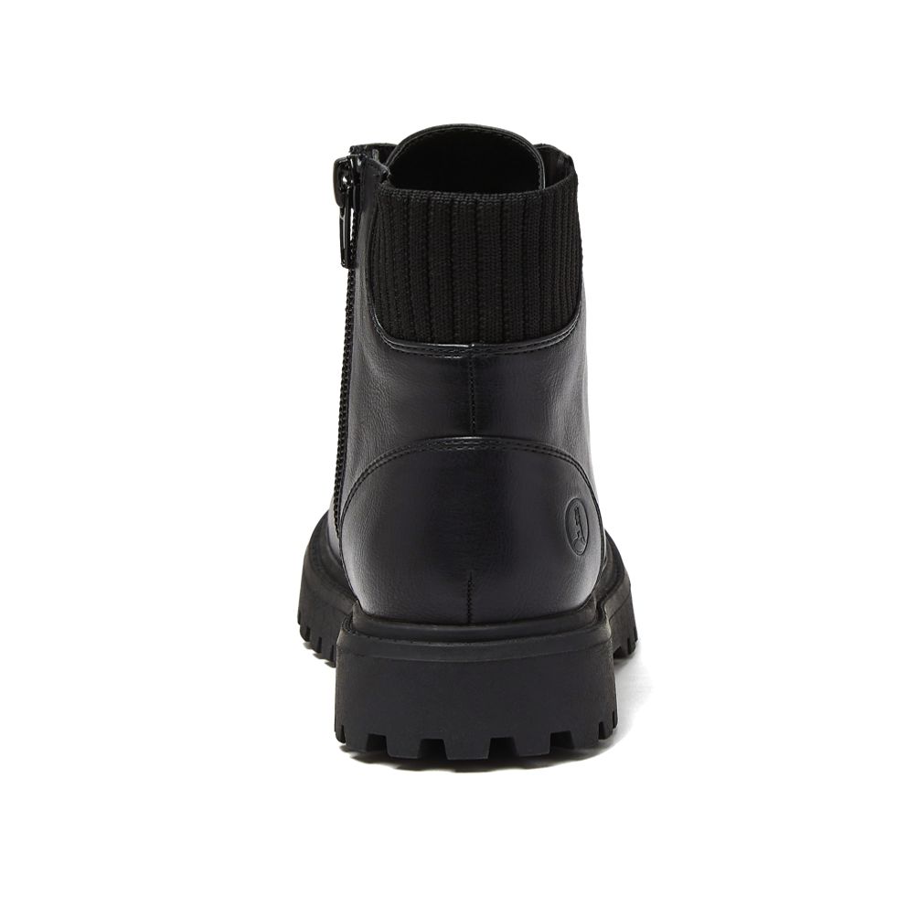 靴 Y's SMOOTH LEATHER PLATFORM ZIP UP BOOTS Punk Lace-up and Zipper Platform Boots - Unicun