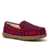Kids Fuzzy Lined Plaid Moccasin Slippers, alternative image