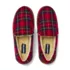 Kids Fuzzy Lined Plaid Moccasin Slippers, alternative image