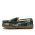 Kids Fuzzy Lined Plaid Moccasin Slippers, alternative image
