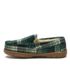 Kids Fuzzy Lined Plaid Moccasin Slippers, alternative image