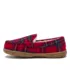 Kids Fuzzy Lined Plaid Moccasin Slippers, alternative image