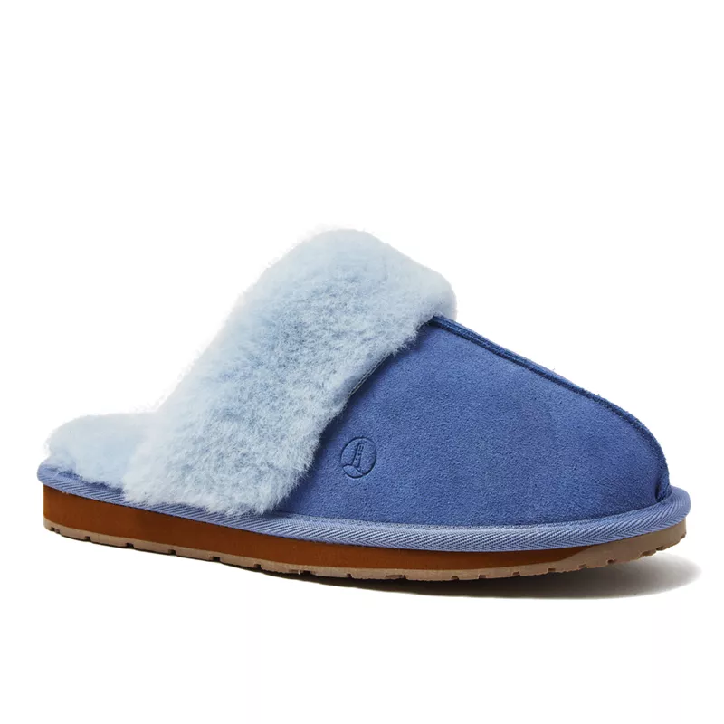 Women's Suede Furry Lined Slippers, alternative image
