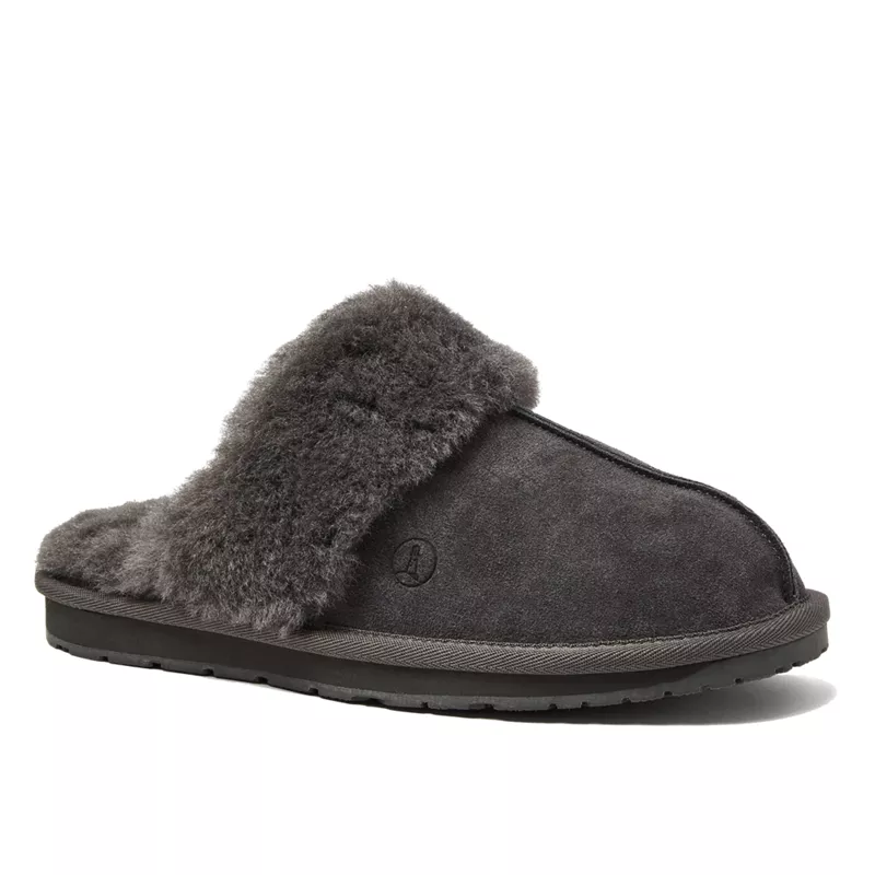 Women's Suede Furry Lined Slippers, alternative image