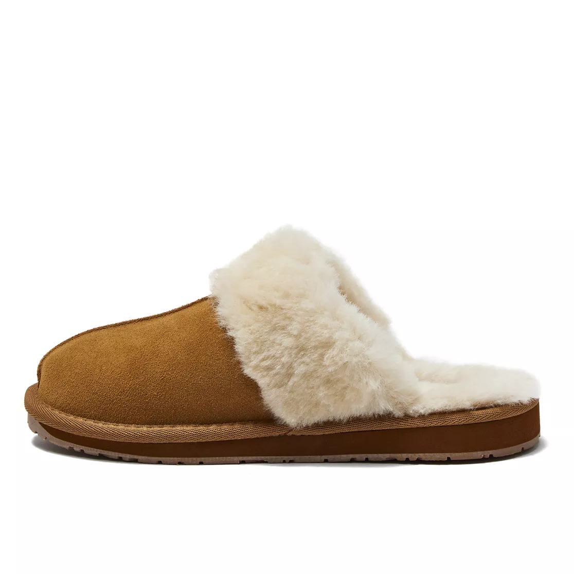 Women's Suede Furry Lined Indoor Outdoor Slippers
