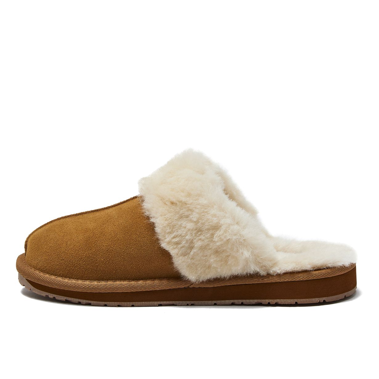 Women's Suede Furry Lined Indoor Outdoor Slippers