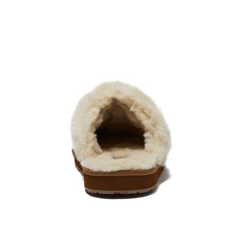 Women's Suede Furry Lined Indoor Outdoor Slippers, alternative image