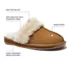 Women's Suede Furry Lined Slippers, alternative image