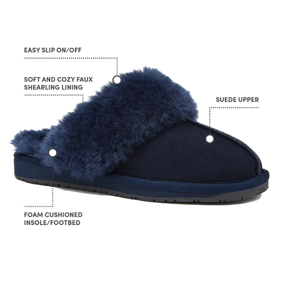 Women's Suede Furry Lined Slippers view 6