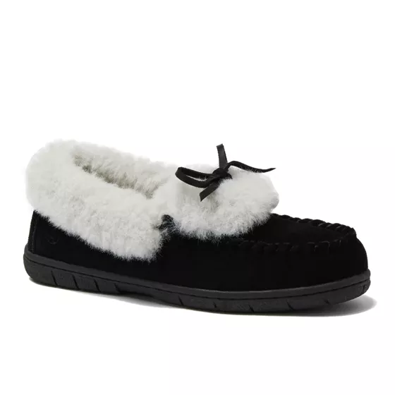 Women's Fluffy Lined Indoor Outdoor Moccasin Slippers - primary