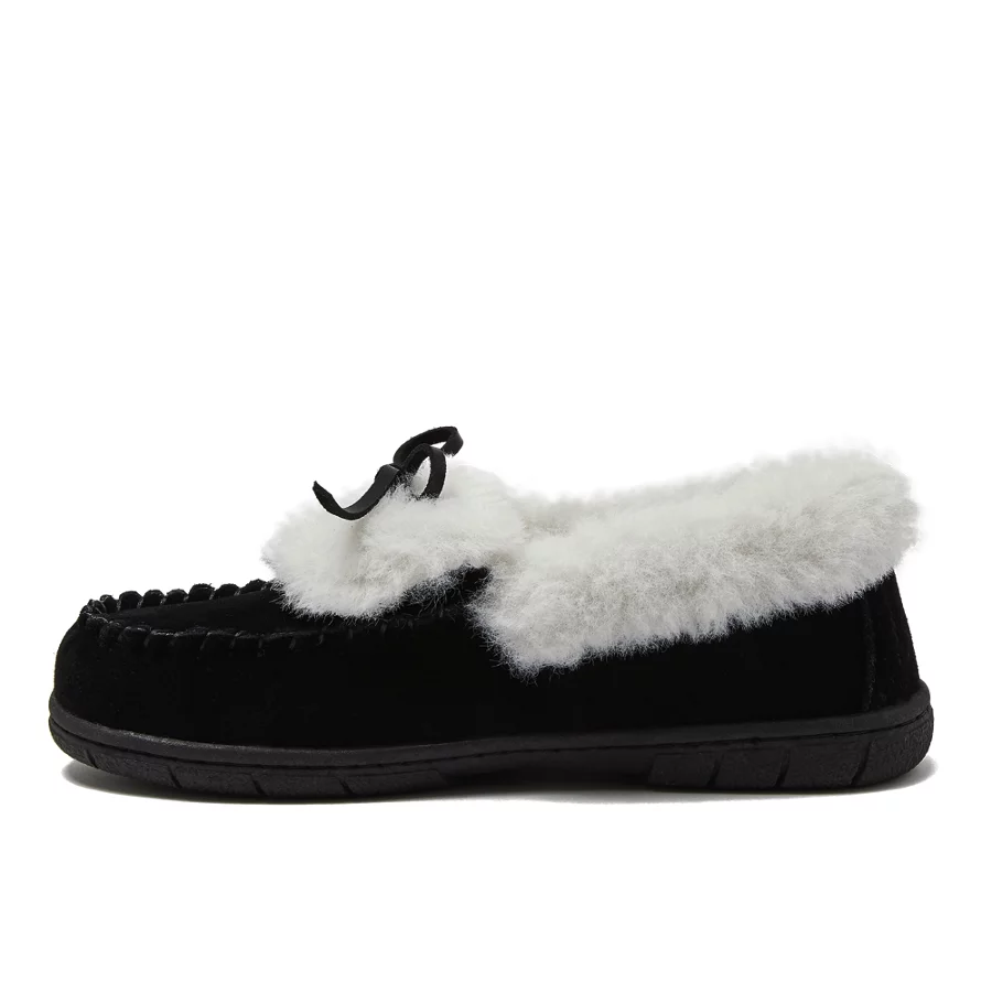 Women's Fluffy Lined Indoor Outdoor Moccasin Slippers view 3