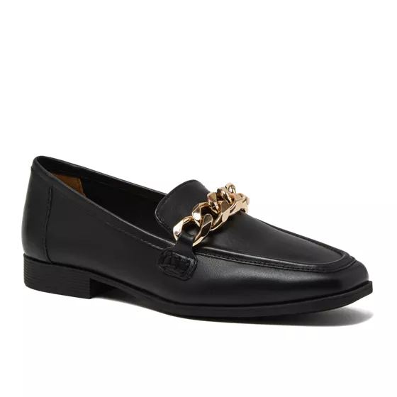 Women's Chain Leather Loafers - primary