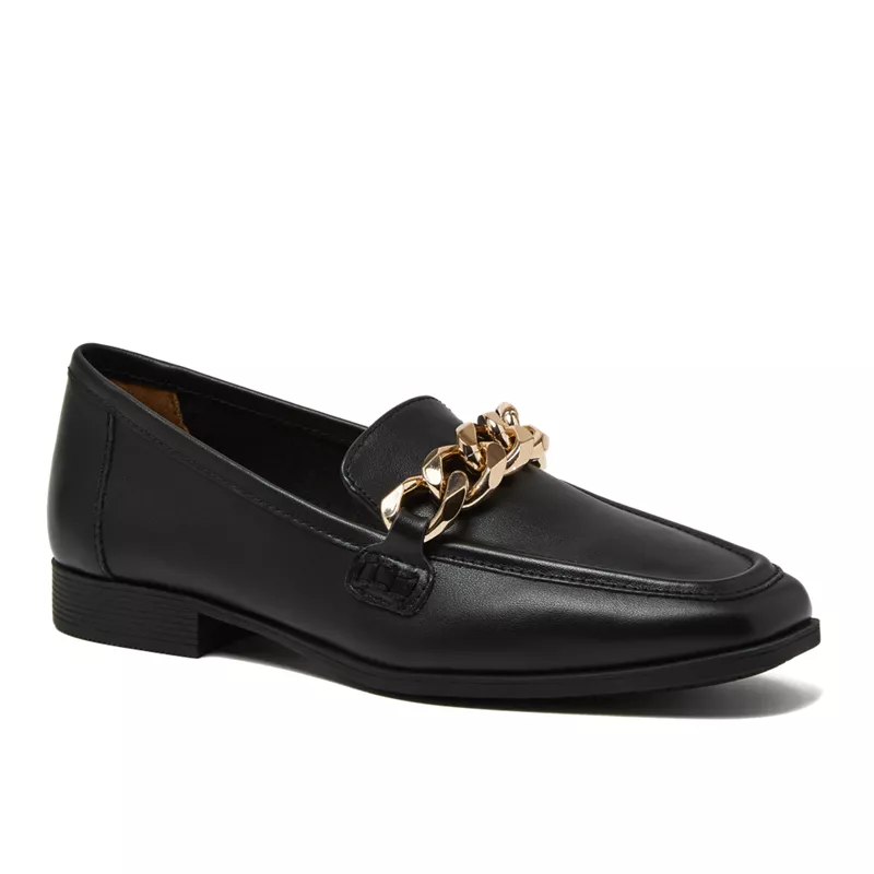 Women's Chain Leather Loafers, alternative image