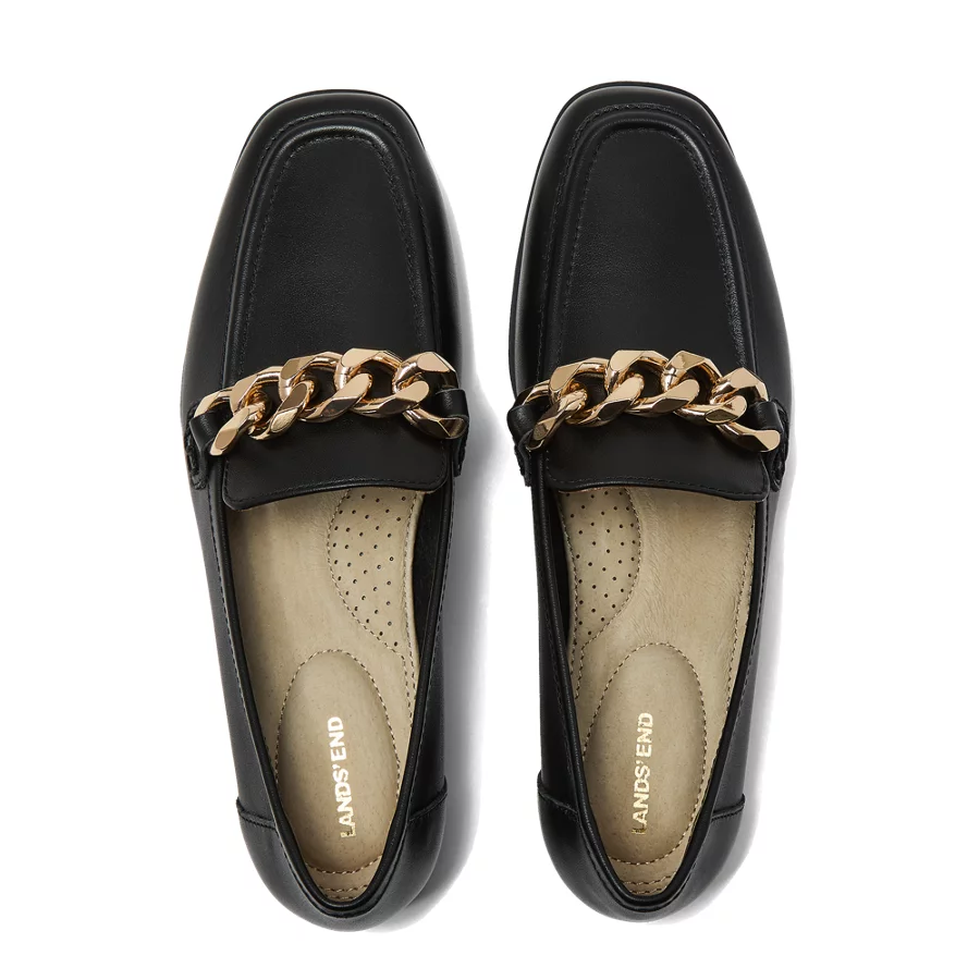 School Uniform Women's Chain Leather Loafers view 2