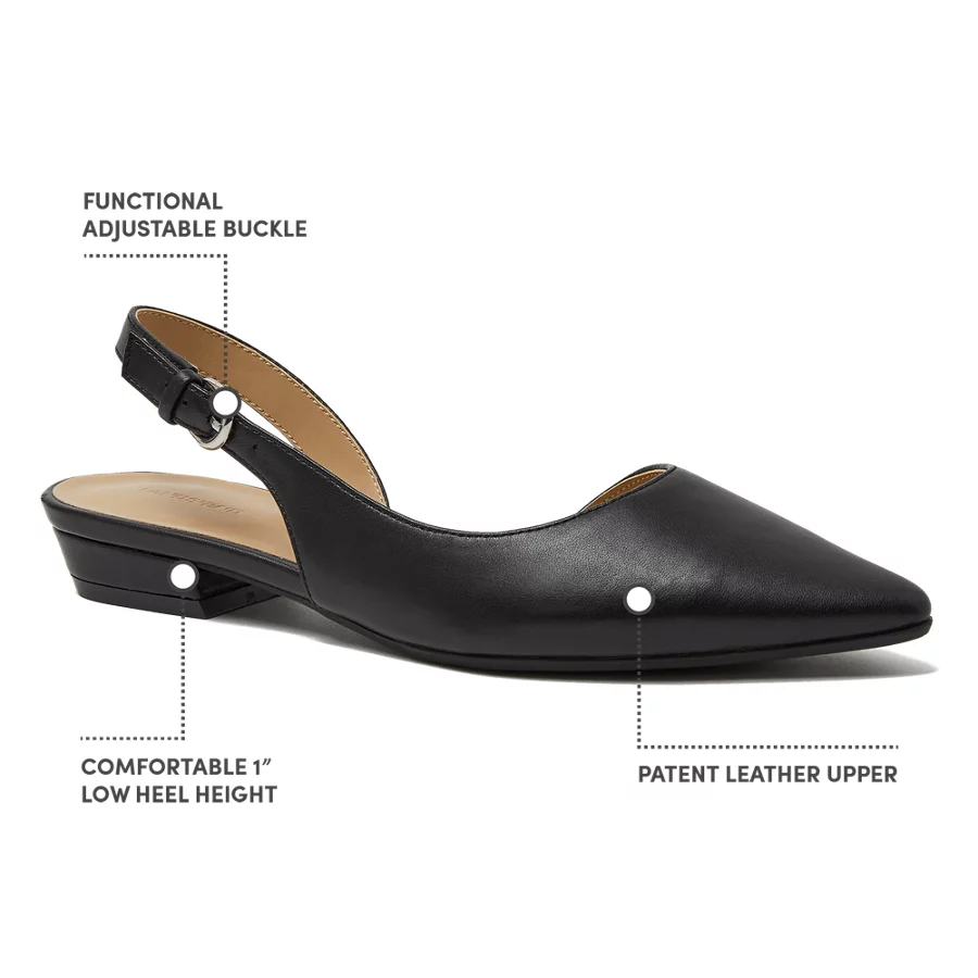 School Uniform Women's Leather Slingback Low Heels view 6