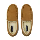 Women's Fuzzy Lined Suede Moccasin Slippers