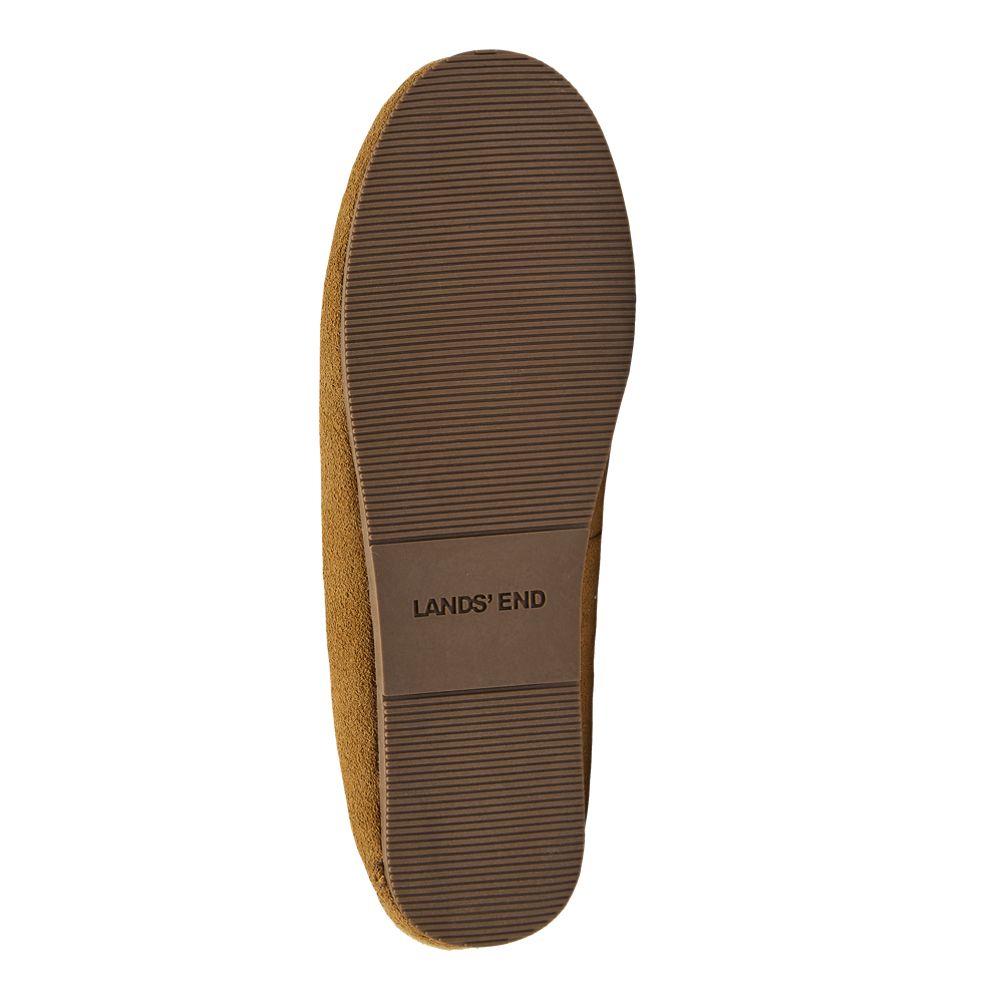 Women's Fuzzy Lined Suede Moccasin Slippers | Lands' End