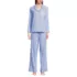 Women's Petite Cotton Poplin 2 Piece Pajama Set - Long Sleeve Top and Pants, Front