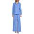 Women's Petite Cotton Poplin 2 Piece Pajama Set - Long Sleeve Top and Pants, Front