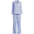 Women's Petite Cotton Poplin 2 Piece Pajama Set - Long Sleeve Top and Pants, Front