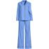 Women's Petite Cotton Poplin 2 Piece Pajama Set - Long Sleeve Top and Pants, Front