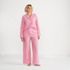 Women's Cotton Poplin 2 Piece Pajama Set - Long Sleeve Top and Pants, Front
