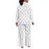 Women's Plus Size Cotton Poplin 2 Piece Pajama Set - Long Sleeve Top and Pants, Back