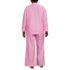 Women's Plus Size Cotton Poplin 2 Piece Pajama Set - Long Sleeve Top and Pants, Back