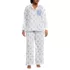 Women's Plus Size Cotton Poplin 2 Piece Pajama Set - Long Sleeve Top and Pants, Front