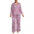 Women's Plus Size Cotton Poplin 2 Piece Pajama Set - Long Sleeve Top and Pants, Front