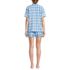 Women Linen 2 Piece Pajama Set - Short Sleeve Top and Shorts, Back