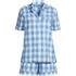 Women Linen 2 Piece Pajama Set - Short Sleeve Top and Shorts, Front
