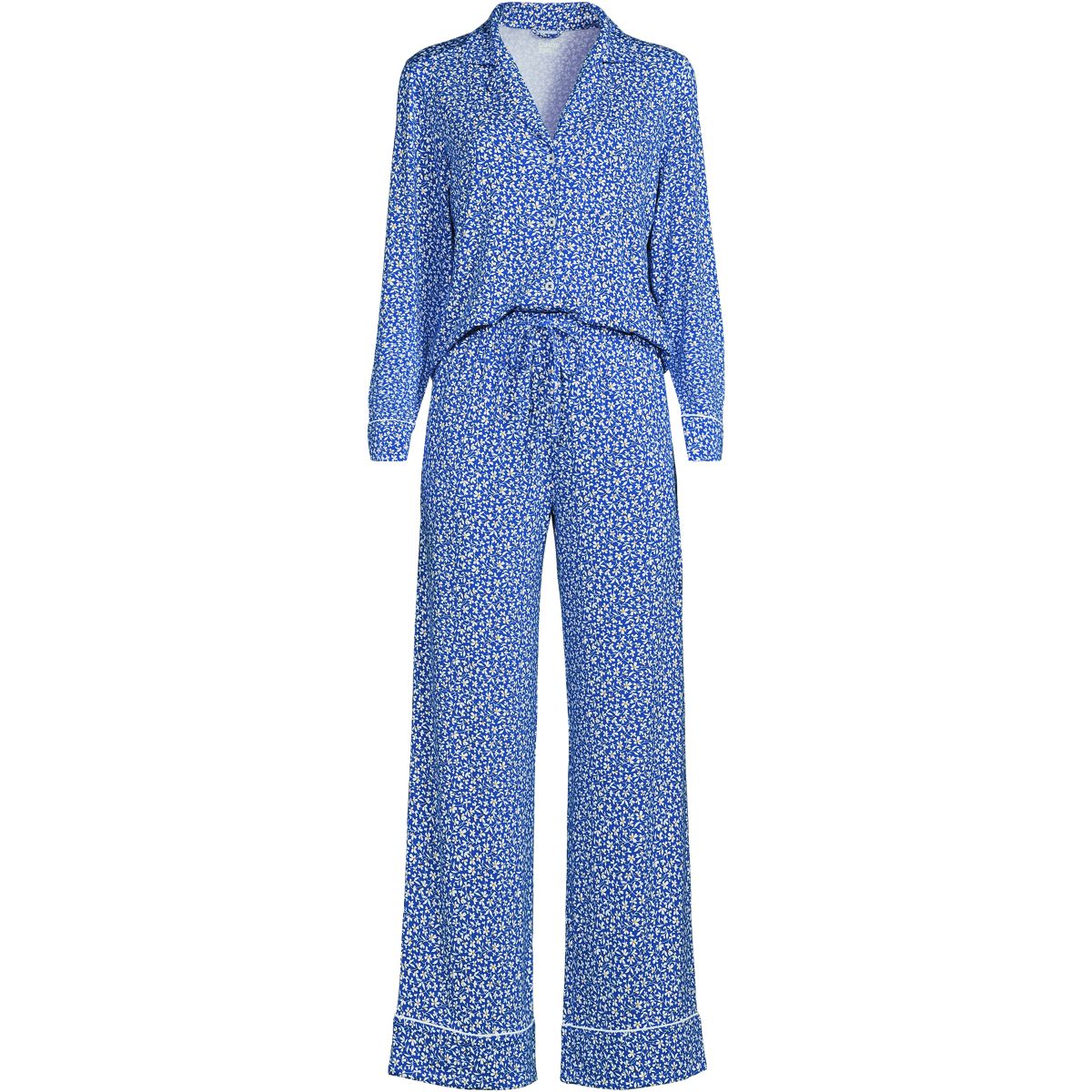 Women's Cooling 2 Piece Pajama Set - Long Sleeve Top and Pants