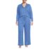 Women's Plus Size Cooling 2 Piece Pajama Set - Long Sleeve Top and Pants, Front