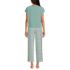 Women's Knit 2 Piece Pajama Set - Dolman Cap Sleeve Tee and Crop Pants, Back
