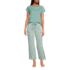 Women's Knit 2 Piece Pajama Set - Dolman Cap Sleeve Tee and Crop Pants, Front