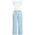 Women's Petite Knit 2 Piece Pajama Set - Dolman Cap Sleeve Tee and Crop Pants, Front
